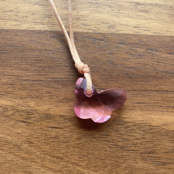 Swarovski Pink Butterfly Necklace - Picture 3 of 4